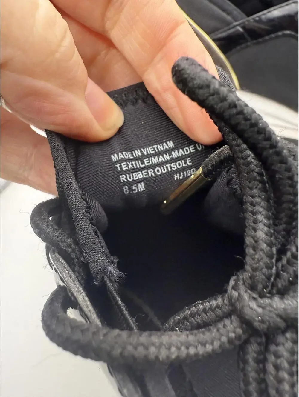 Michael Kors Women's Black and Gold Wedge Sneakers 8.5